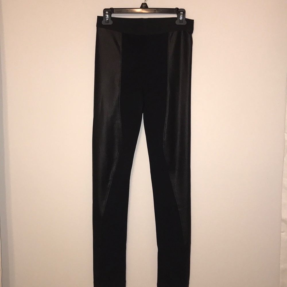 BCBG leather panel legging